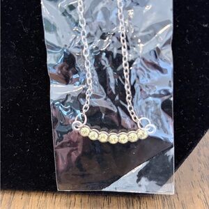 Silver Necklace with yellow Crystal Accents